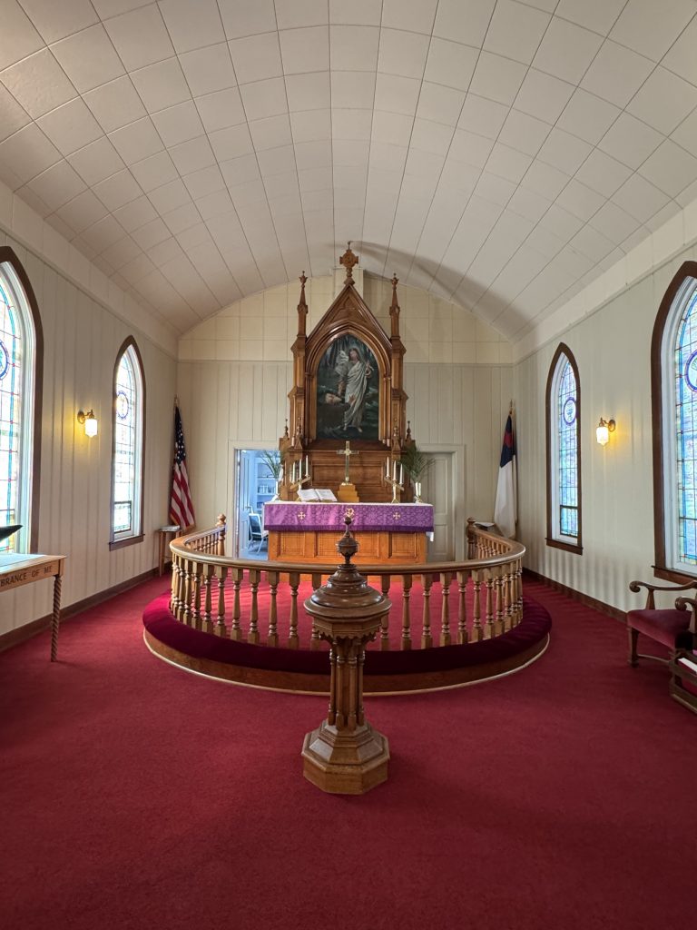 The sanctuary at Vining Lutheran Church